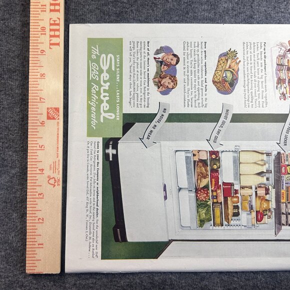 1947 Servel Gas Refrigerators "Stays Silent. Lasts Longer." Vintage Print‎ Ad - Picture 6 of 16